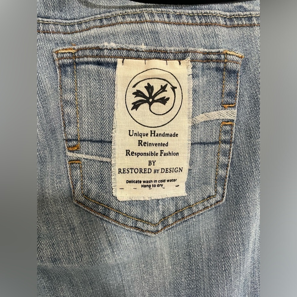 Restored by Design Upcycled American Eagle Jeans – One of a Kind Artisan Denim - Picture 2 of 13